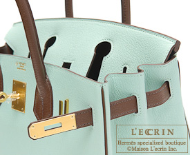 Hermes　Birkin bag 30　Aqua/Havane　Chevre myzore goatskin　Matt gold hardware
