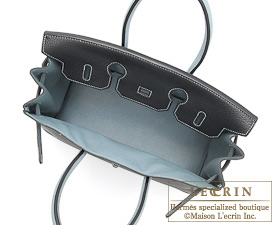 Hermes　Birkin bag 35　Blue indigo/Ciel　Clemence leather　Silver hardware