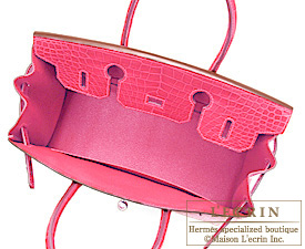 Hermes　Birkin bag 30　Fuschia pink　Niloticus crocodile skin　Silver hardware