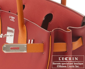 Hermes　Birkin bag 30　Rouge garance/Orange　Togo leather　Silver hardware
