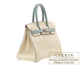 Hermes　Birkin bag 30　Parchemin/Ciel　Togo leather　Matt silver hardware