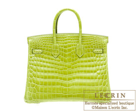 Hermes　Birkin bag 25　Anis green　Niloticus crocodile skin　Silver hardware