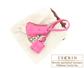 Hermes　Birkin bag 25　Fuschia pink　Ostrich leather　Silver hardware