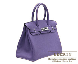 Hermes　Birkin bag 30　Iris　Clemence leather　Silver hardware