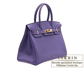 Hermes　Birkin bag 30　Iris　Togo leather　Gold hardware