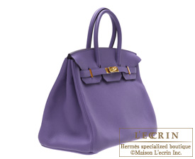 Hermes　Birkin bag 35　Iris　Clemence leather　Gold hardware