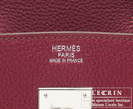 Hermes　Birkin bag 25　Ruby　Togo leather　Silver hardware