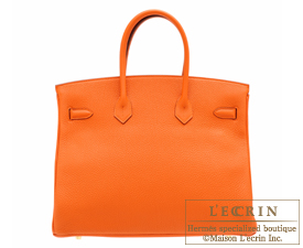 Hermes　Birkin bag 35　Orange　Togo leather　Gold hardware 