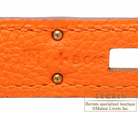 Hermes　Birkin bag 35　Orange　Togo leather　Gold hardware 