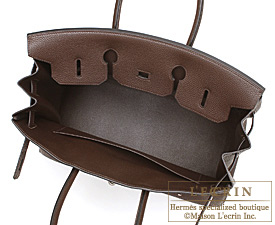 Hermes　Birkin bag 35　Chocolat/Chocolate　Clemence leather　Silver hardware