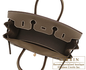 Hermes　Birkin bag 35　Etoupe grey　Epsom leather　Gold hardware 