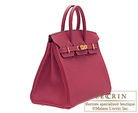 Hermes　Birkin bag 25　Ruby　Epsom leather　Gold hardware