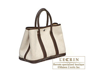 Hermes　Garden Party bag 30/TPM　Cocaon　Toile H cotton canvas with Buffalo leather　Silver hardware