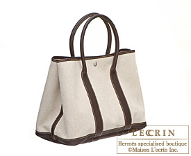 Hermes　Garden Party bag 36/PM　Cocaon　Toile H cotton canvas with Buffalo leather　Silver hardware