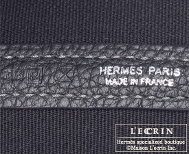 Hermes　Garden Party bag 36/PM　Black　Toile officier with Buffalo leather　Silver hardware