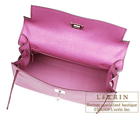Hermes　Kelly bag 32　Fuschia pink　Chevre Coromandel　Silver hardware