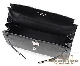 Hermes　Kelly bag 32　Black　Epsom leather　Silver hardware