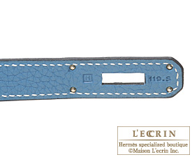 Hermes　Kelly bag 32　Retourne　Blue jean　Clemence leather　Silver hardware