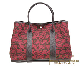 Hermes　Garden Party bag 36/PM　Rouge garance　Toile So H cotton canvas with Buffalo leather　Silver hardware