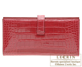 Hermes　Birkin bag 35　Rouge vif/Bright red　Alligator crocodile skin　Silver hardware