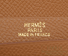 Hermes　Bearn Soufflet　Gold　Epsom leather　Gold hardware