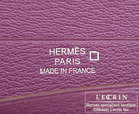 Hermes　Bearn Soufflet　Violet/Purple　Alligator　crocodile skin　Silver hardware