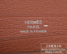 Hermes　Bearn Soufflet　Rosy　Lizard skin　Silver hardware