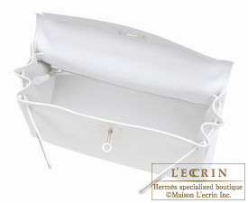 Hermes　Kelly bag 28　White　Epsom leather　Silver hardware