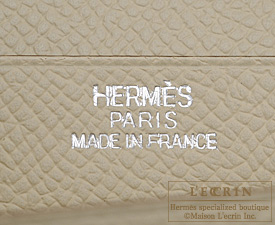 Hermes　Bearn Soufflet　Parchemin/Parchment beige　Epsom leather　Silver hardware
