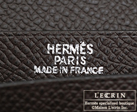 Hermes　Bearn Soufflet　Chocolat/Chocolate　Epsom leather　Silver hardware