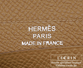 Hermes　Bearn bi-fold wallet　Blue jean/Natural　Epsom leather　Silver hardware