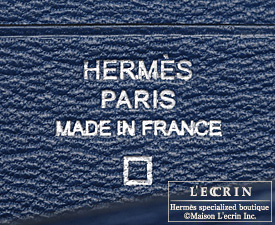 Hermes　Bearn Soufflet　Blue roy/Blue roi　Alligator　crocodile skin　Silver hardware
