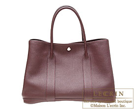 Hermes　Garden Party bag 36/PM　Prune　Negonda leather　Silver hardware