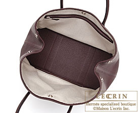 Hermes　Garden Party bag 36/PM　Prune　Negonda leather　Silver hardware