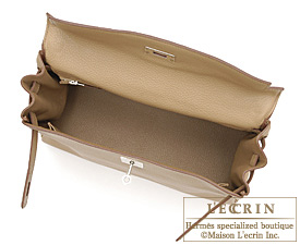Hermes Kelly 32 Tri-Color Bag Tabac Camel/Ebene/Parchemin Brushed