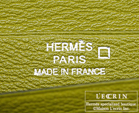 Hermes　Bearn Soufflet　Anis green/Vert anis　Alligator　crocodile skin　Silver hardware