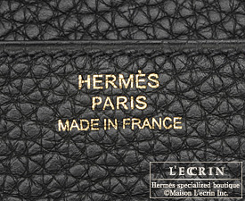 Hermes　Dogon GM　Black　Togo leather　Gold hardware