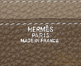 Hermes　Dogon GM　Etoupe grey/Gris tourterelle　Togo leather　Silver hardware