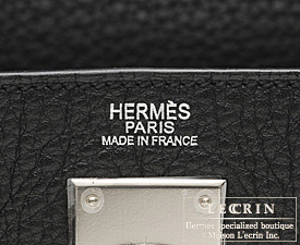 Hermes　Kelly bag 32　Black　Clemence leather　Silver hardware