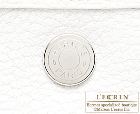 Hermes　Garden Party bag 36/PM　White　Buffalo sindou leather　Silver hardware