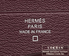 Hermes　Bearn Soufflet　Bordeaux/Wine red　Alligator　crocodile skin　Silver hardware