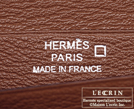 Hermes　Bearn Soufflet　Terre/Dark brown　Alligator crocodile skin　Silver hardware