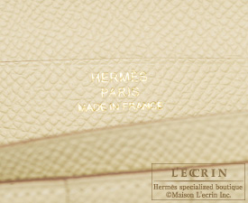 Hermes　Bearn Soufflet　Parchemin/Parchment beige　Epsom leather　Gold hardware