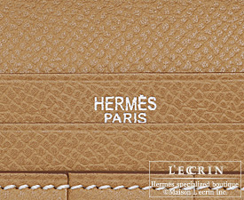 Hermes　Bearn Soufflet　Natural sable　Epsom leather　Silver hardware