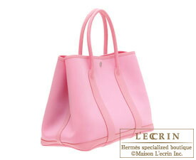 Hermes　Garden Party bag 30/TPM　Pink　Toile officier with Buffalo leather　Silver hardware