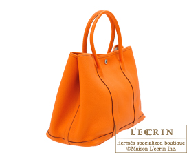 Hermes　Garden Party bag 36/PM　Orange　Negonda leather　Silver hardware