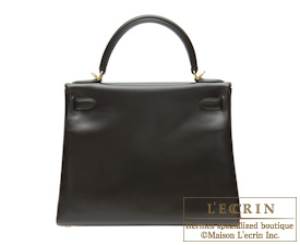 Hermes　Kelly bag 28　Chocolat　Box calf leather　Gold hardware