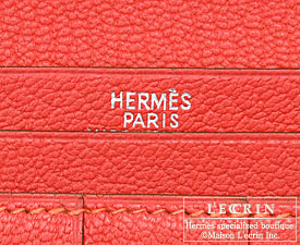 Hermes　Bearn Soufflet　Bougainvillier　Chevre myzore goatskin　Silver hardware