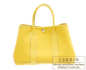 Hermes　Garden Party bag 30/TPM　Soleil　Toile officier with Buffalo leather　Silver hardware