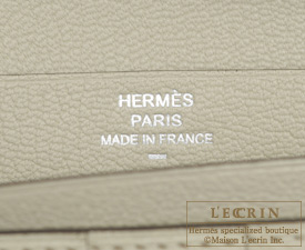 Hermes　Bearn Soufflet　Ombre/Shadow　Natural lizard skin　Silver hardware